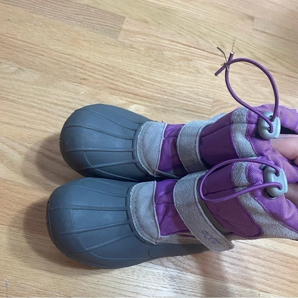 Sporto Winter Snow Boots Sz 13 Purple Gray Insulated Kids Girls Youth